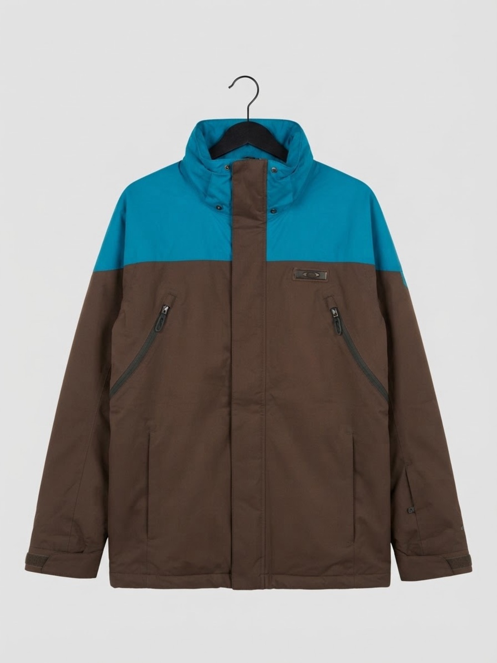 Oakley Gray- Brown and Blue Colorblock winter Jacket Road Fuel size Medium